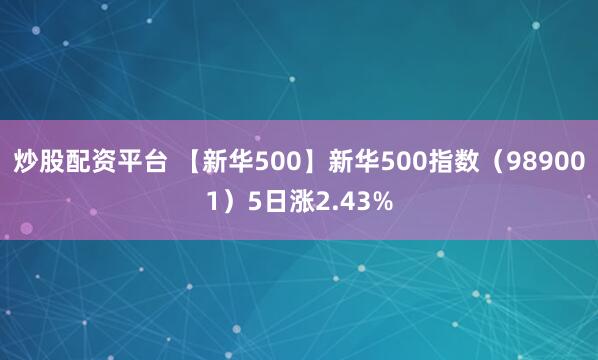 炒股配资平台 【新华500】新华500指数（989001）5日涨2.43%